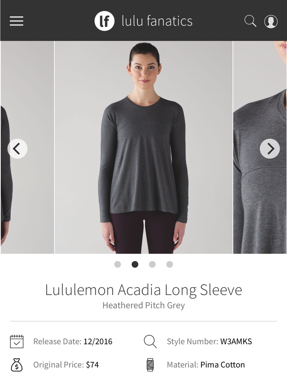 Lululemon Acadia Long Sleeve